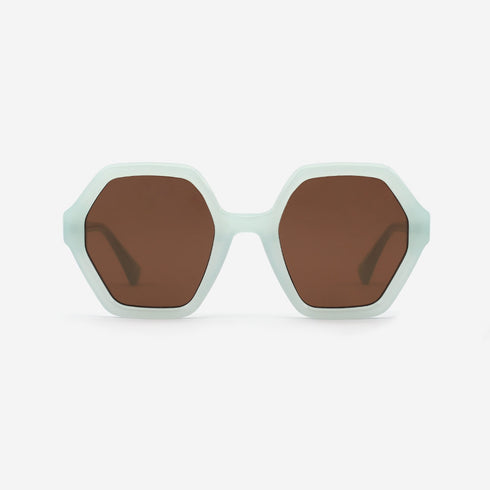Arc Hexagon and Dimensional Acetate Unisex Sunglasses 22A8064